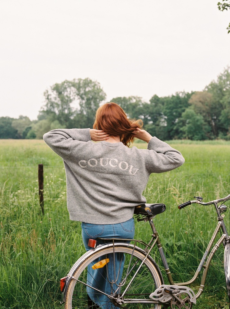 Sofia Knit (Grey with ecru letters)