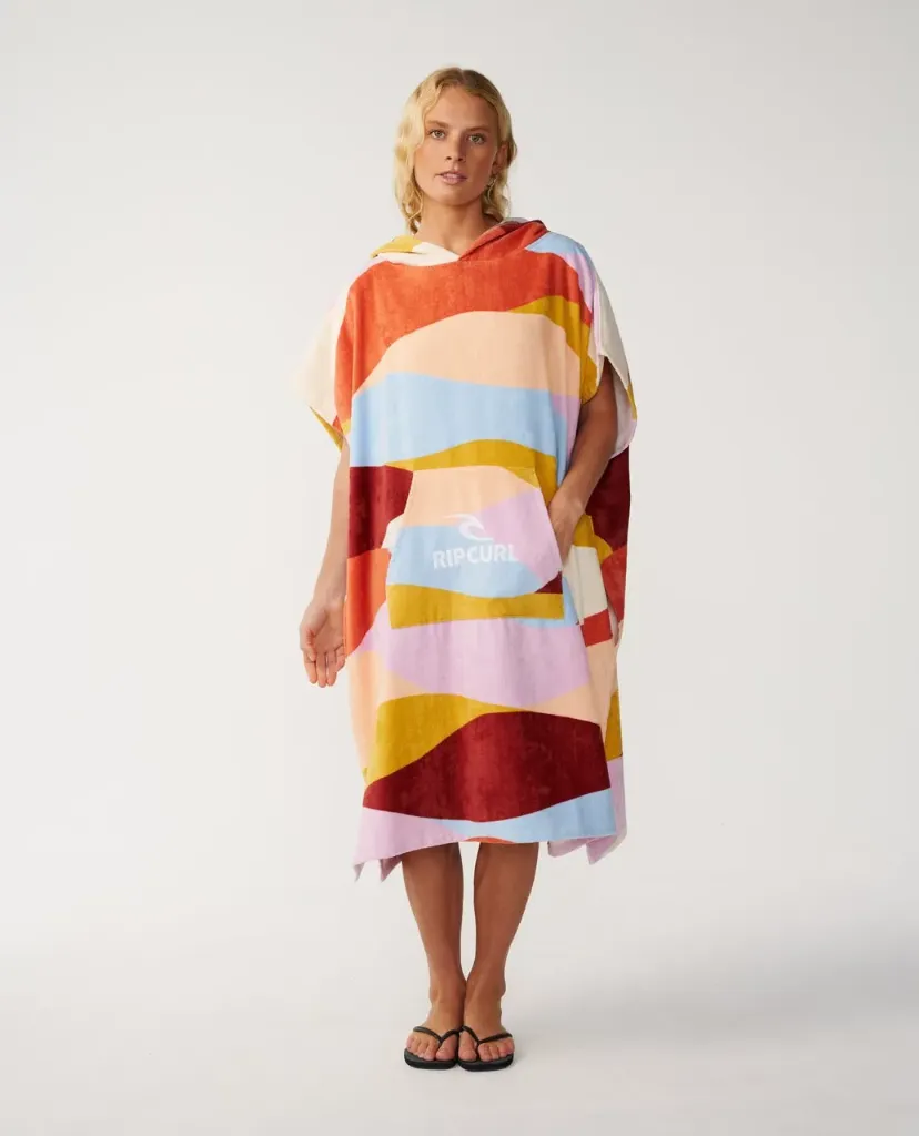 Mixed Hooded Towel Poncho