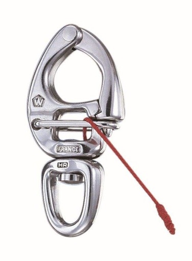 Quick release snap shackle with swivel eye