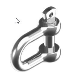 D-shackle RVS 4 mm