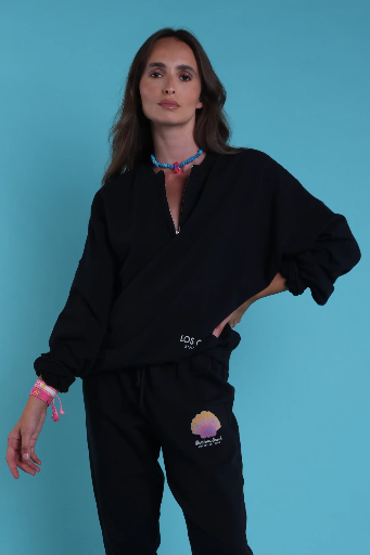 Lovers Bay Club Sweatshirt Zippé Black 